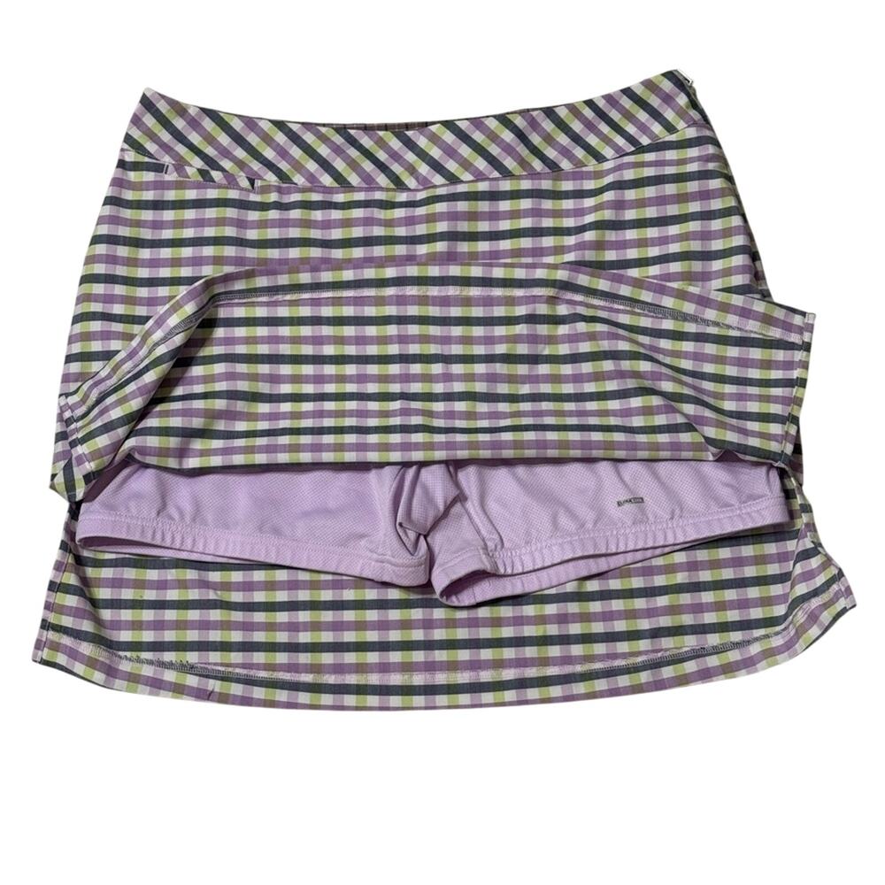 Adidas Plaid Golf Tennis Skirt Skort Purple Size 14 - Picture 3 of 7